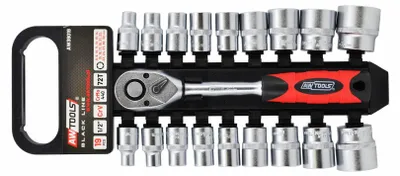 Ratschenschlüssel-Set AWTOOLS 1/2" 19-teilig CrV Stahl