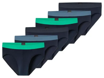 Produktbild von Schiesser 6er Pack 95/5 Baumwolle Rio Slip / Unterhose Sportlicher Webgummibund mit kontraststarkem Logo , Bequeme Beinausschnitte, In perfekt sitzender, elastischer Qualität