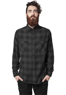 Zdjęcie produktu dla Urban Classics CHECKED FLANELL Hemd schwarz charcoal - M