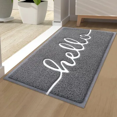 Zdjęcie produktu dla Mata antypoślizgowa Unyqoos® o wymiarach 40 x 60 cm, kolor szary – możliwość prania, mata chroniąca przed brudem z antypoślizgową podkładką PVC, do użytku wewnątrz i na zewnątrz