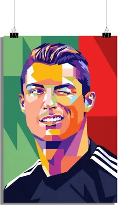 Produktbild von Cristiano Ronaldo Poster - Fußball Poster - Pop Art Poster - Trikot Poster - 51x71cm - Perfekt zum Einrahmen