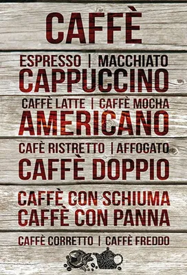 Produktbild von vianmo Holzschild 30x20 cm Caffe espresso capuccino latte