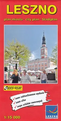 Obrázok produktu pre ArtGlob Mapa Leszna: Mapa mesta s cyklotrasami v mierke 1:15 000