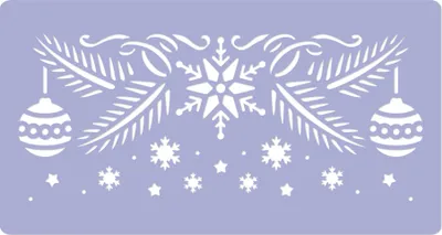 Produktbild von Kunststoff Wiederverwendbare Weihnachtsschablone // 45x95cm // WEIHNACHTSBAUMZWEIG #1// Vorlage