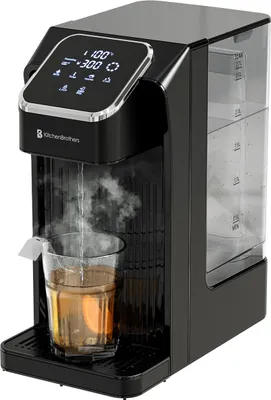 Produktbild von KitchenBrothers Heißwasserspender - 2,7L - Instant Wasserkocher - 7 Stufen von 100 bis 400 ml - Heißwasserzapfhahn - 40-100°C - Schwarz