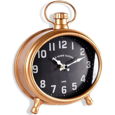 Image de Horloge murale or noir Réveil 20,5x24 cm