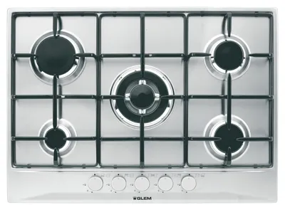 Image de Glem Gas GT755IX Table de cuisson inox Intégré 5 brûleurs