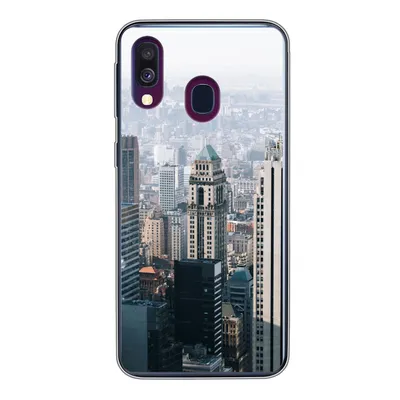 Produktbild von MuchoWow® Handyhülle Schutzhülle Hülle für Samsung Galaxy A40 New York - Skyline - Nebel Silikon Softcase Handy Hülle - Handy-Tasche