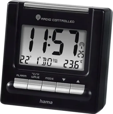 Zdjęcie produktu dla Hama RC200 Digitale Tischuhr Schwarz Rechteckig (00186331)