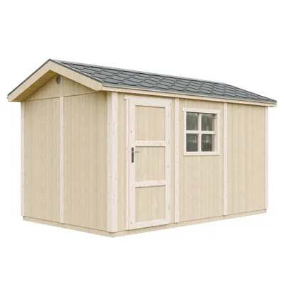 Produktbild von Gartenhaus  8,68 m² - H252x250x412 cm - mit Boden und Bitumenfliesen  – Timbela M914