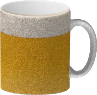 Produktbild von Glitzer-Glitzer-Kaffeebecher mit Bier Motiv