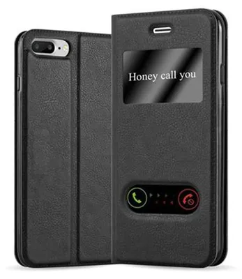 Produktbild von Cadorabo Schutzhülle für Apple iPhone 7 PLUS / 7S PLUS / 8 PLUS Hülle in Schwarz Handyhülle Book Case Cover Etui