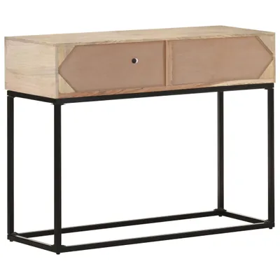 Obrázok produktu pre Konzolový stolík 100x35x76 cm mangovníkový masív a prírodná trstina