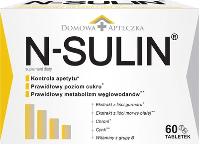 Immagine prodotto di Regolazione degli zuccheri nel sangue - N-Sulin compresse, integratore alimentare per un metabolismo sano, 60 pezzi
