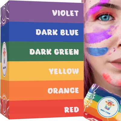 Image de Poudre de couleur Holi - Lot de 6x100g