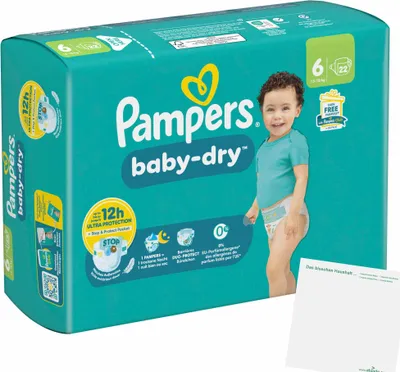 Produktbild von Pampers Baby Dry Gr6 13-18kg Extra Large (22St Packung) + usy Block