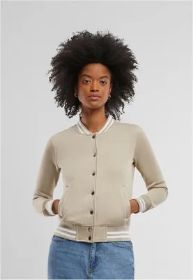 Image de Sweat-shirt Urban Classics Ladies College Sweat Jacket chalkdust/chalkdust - M