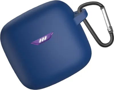 Produktbild von INF Silikon Schutzhülle für JBL Tune Flex/Small Bean Kopfhörer mit Karabiner Blau