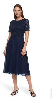 Produktbild von Vera Mont Damen 0113/4825 Partykleid, Blau (Night Sky 8541), (Herstellergröße: 4