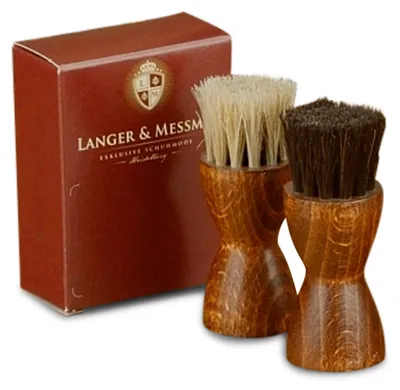 Produktbild von Langer & Messmer Tiegelbürsten 2er-Set Rosshaar hell/dunkel