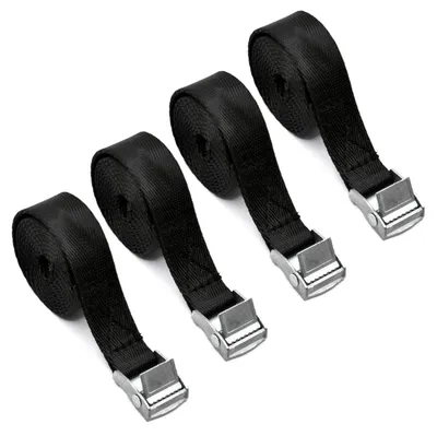 Obrázok produktu pre Popruhy, 4 kusy, 1 m x 20 mm, čierne upevňovacie pásy