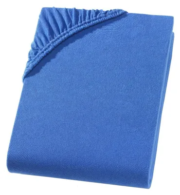 Produktbild von Spannbettlaken 180x200 cm - 200x220 cm - Royal Blau - Jersey Wasserbett Boxspringbett Übergröße