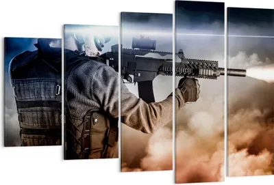 Produktbild von Bild auf Leinwand - Leinwandbild - Armee Soldat Shooter kugelsichere Weste - 150x100cm - Wand Bild - Wanddeko - Leinwanddruck - Bilder - Kunstdruck - Leinwand bilder - Wandkunst - EG150x100-2493