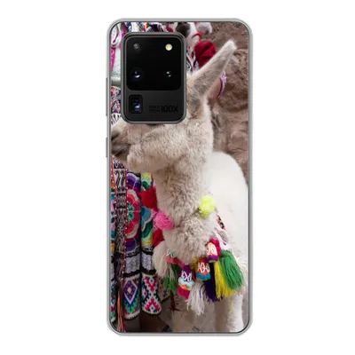 Produktbild von MuchoWow® Handyhülle Schutzhülle Hülle für Samsung Galaxy S20 Ultra Alpaka - Halskette - Farben Silikon Softcase Handy Hülle - Karteninhaber