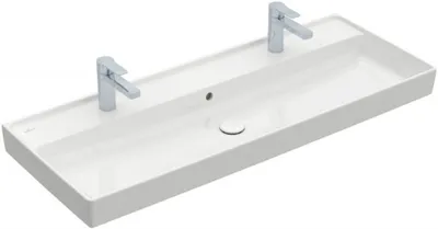 Produktbild von Villeroy & Boch VB Collaro Schrankwaschtisch 4A33C4 1200x470mm Eckig mit Überlauf Weiß Alpin