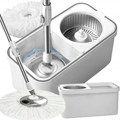 Produktbild von Eimerbesen-Set, rotierender Mopp, 360°-Mopp + 2 Mikrofaser-Nachfüllungen