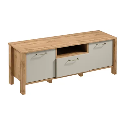 Produktbild von AX LIVING Lowboard TV Iseonia 138 cm breit, Eiche Wotan/ Beige