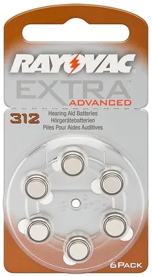 Zdjęcie produktu dla Rayovac Extra Advanced rozmiar 312 - blister z 6 bateriami do aparatów słuchowych PR41 Brown 24607 312AU-6XEMF