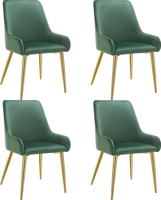 Produktbild von tectake® Polsterstuhl Avane in Samtoptik, gepolstert 52 x 61 x 89 cm