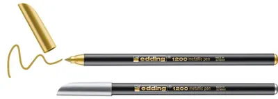 Productafbeelding van 1200 metallic viltstift - goud en zilver - 2 stiften met ronde punt 1-3 mm
