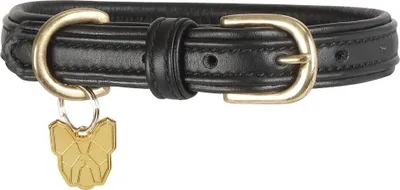 Immagine prodotto di Digby & Fox - Collare per cani, in pelle, imbottito ER2092 (S/M - Collo: 35 cm-40 cm) (Nero)