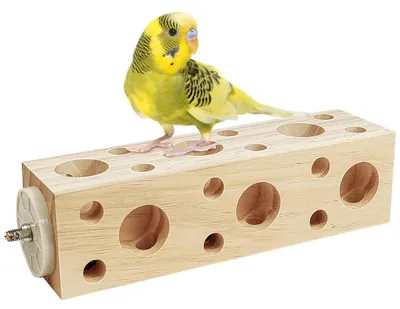 Image de Jouet en bois naturel pour perroquets et petits animaux, 20,1 cm