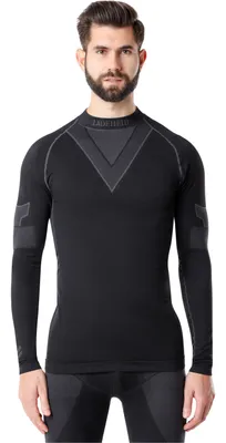 Produktbild von Ladeheid Herren Funktionsunterwäsche Langarm Shirt Thermoaktiv LAGI001 (Schwarz/Graphite, XL)