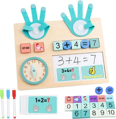 Produktbild von Montessori-Spielzeug – Holzspielzeug – Fingerzählen – Lernspielzeug – Mathematik – Zählspielzeug – Holz – Lernen des Zählens