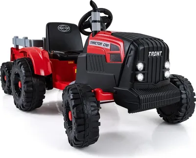 Obrázek produktu pro 24V dětský elektrický traktor s odnímatelným přívěsem, červený
