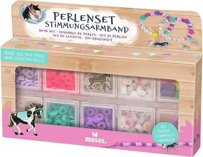 Produktbild von moses. Perlenset Stimmungsarmband Pferde – DIY-Schmuck-Bastelset mit 580 Perlen,