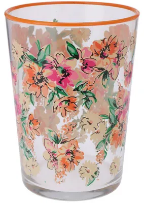 Produktbild von Großes Glas mit Blumenmuster, 510 ml