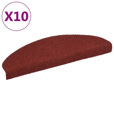 Produktbild von Selbstklebende Treppenmatten 10 Stk. Rot 65x21x4 cm Nadelvlies