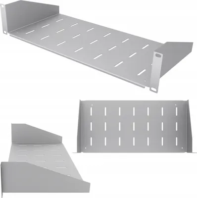 Zdjęcie produktu dla Półka Rack 19" 2U 220 mm Półka Do Szafy Rack Eco Stała Szara Stalflex