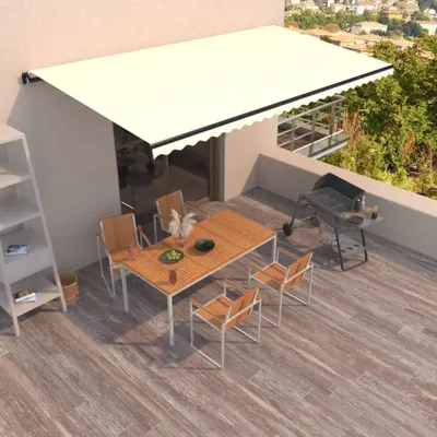 Produktbild von The Living Store Gelenkarmmarkise Einziehbar 600x350 cm Creme