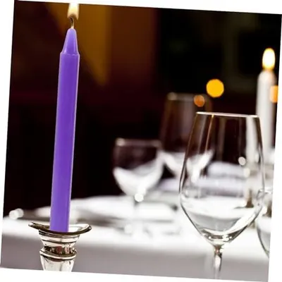 Produktbild von 12 farbige Stabkerzen, dekorative Spitzkerzen ohne Duft für Hochzeiten und Partys, als Gastgeschenk, aus Paraffin, 12 Stück