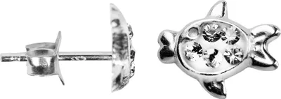 Produktbild von 925 Sterling Silber Ohrstecker Fische Farbe - Weiß
