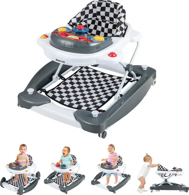 Produktbild von GOPLUS 6 in 1 Lauflernwagen, Lauflernhilfe faltbar mit Fußkissen, Lichtern, Musik, Spielzeug & 3 verstellbare Höhen, Baby Walker für Baby ab 6 Monaten