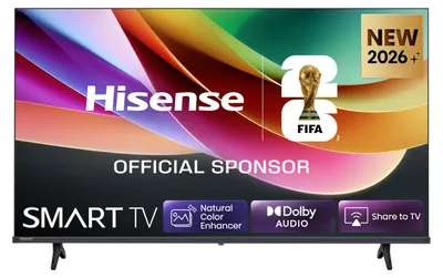 Obrázok produktu pre Hisense 40A4S, 101,6 cm (40"), 1920 x 1080 px, QLED, Smart TV, Wi-Fi, Čierna