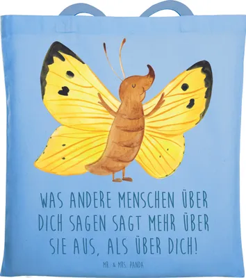 Produktbild von Mr. & Mrs. Panda Tote Bag Mobbing bewältigen Selbstwert - Sky Blue - Geschenk, Zuversicht, Schultasche, Tasche, Trost, optimistisch leben, Einkaufstasche, Lächeln, Stärke