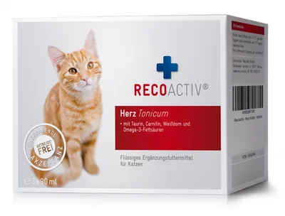 Produktbild von Recoactiv Herz Tonicum Kurpackung f.Katzen 3X90 ml